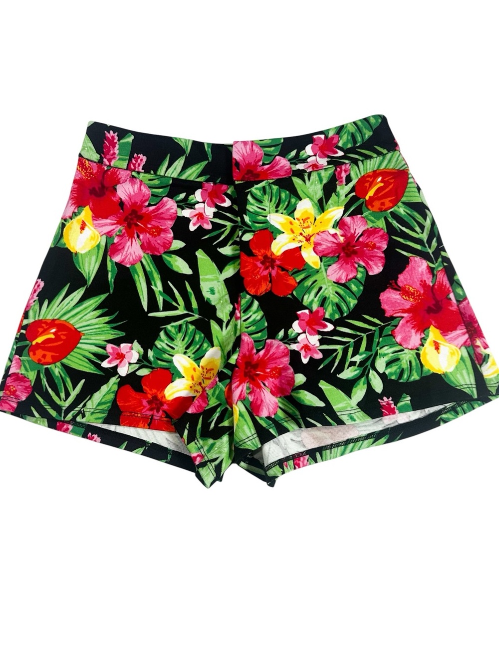 The Edit by Seventeen Tropical Floral Black Bright Print Shorts Size 5